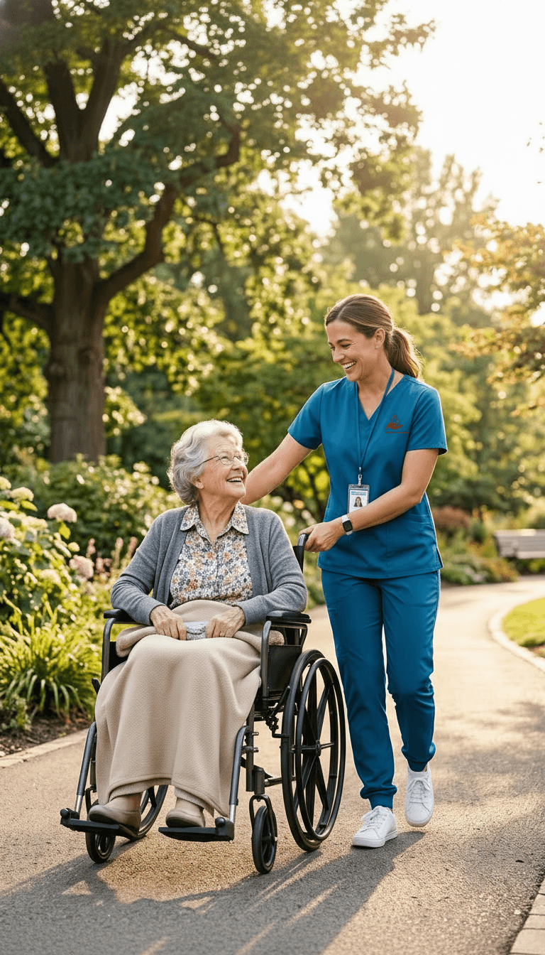 Caregiver and patient highly detailed